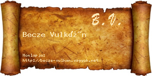 Becze Vulkán névjegykártya